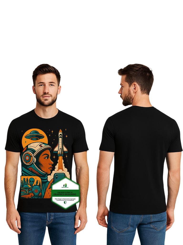 Cosmic Drift – Astronaut T-shirt Design image 2