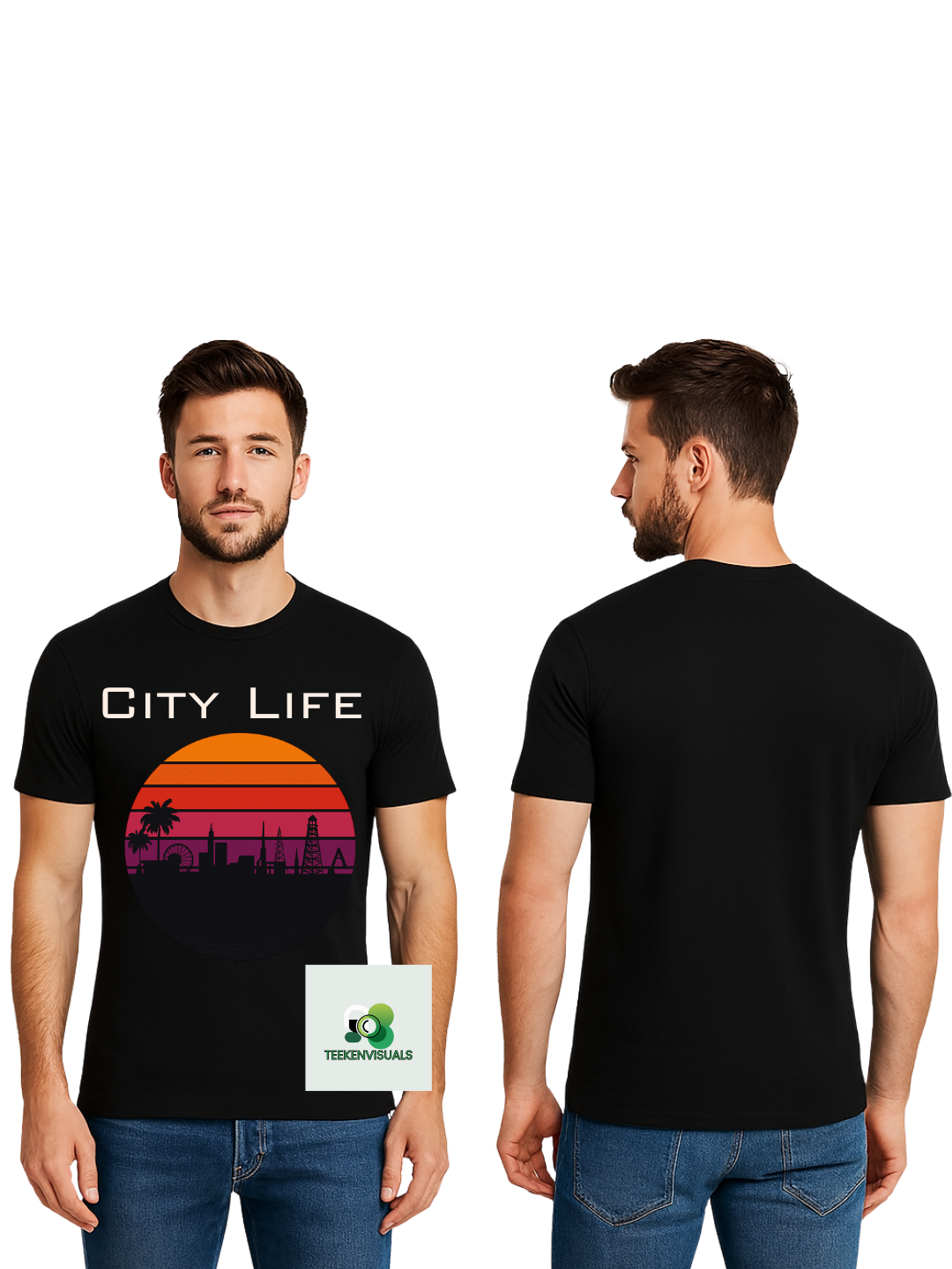Sunset Skyline T-shirt Design